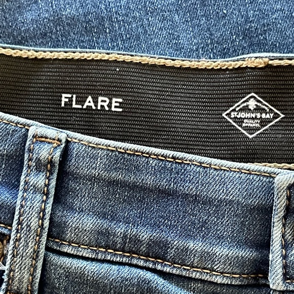 St John's Bay Flare High Rise Secretly Slender Jeans Size 18 - Picture 3 of 10